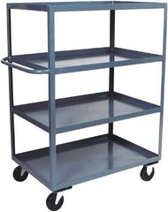 Jamco - 3,000 Lb Capacity, 4 Shelf, Steel Stock Truck - 48" Long x 30" Wide x 60" High, 6" Diam Phenolic Wheels - Benchmark Tooling