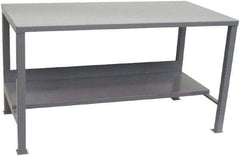 Jamco - 96" Deep Steel Workbench - Fixed Legs, Gray - Benchmark Tooling