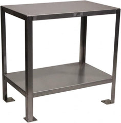 Jamco - 48 Wide x 24" Deep x 30" High, Stainless Steel Work Stand - Flat Top, Fixed Legs, Stainless - Benchmark Tooling