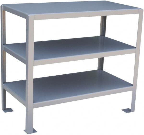 Jamco - 36 Wide x 24" Deep x 32" High, Steel Work Stand - Flat Top, Fixed Legs, Gray - Benchmark Tooling