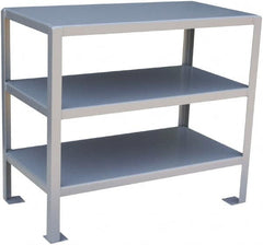 Jamco - 36 Wide x 24" Deep x 32" High, Steel Work Stand - Flat Top, Fixed Legs, Gray - Benchmark Tooling