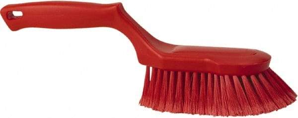 Vikan - 2" Bristle Length, Polyester Wash Brush - 5-13/16" Long x 5" Wide Head, 13-1/2" OAL, Red, Polypropylene Block - Benchmark Tooling