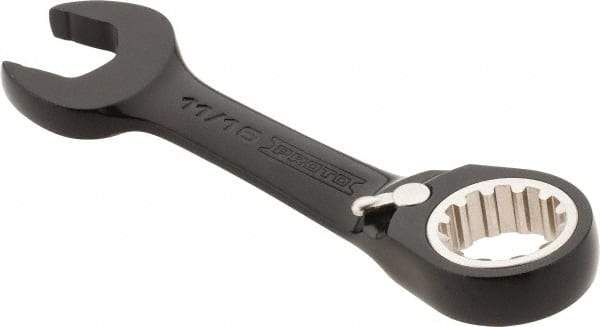 Proto - 11/16" 12 Point Offset Combination Wrench - 15° Offset Angle, 5" OAL, Steel, Black Chrome Finish - Benchmark Tooling