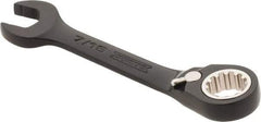Proto - 7/16" 12 Point Offset Combination Wrench - 15° Offset Angle, 4" OAL, Steel, Black Chrome Finish - Benchmark Tooling