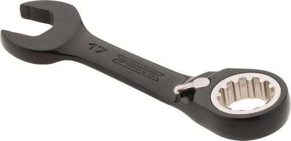 Proto - 17mm 12 Point Offset Combination Wrench - 15° Offset Angle, 5" OAL, Steel, Black Chrome Finish - Benchmark Tooling