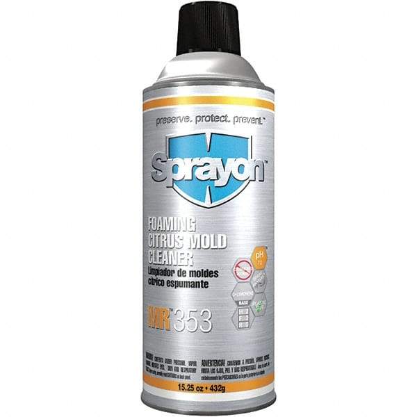 Sprayon - 15.25 Ounce Aerosol Can, White, Mold Cleaner - d-Limonene Composition - Benchmark Tooling