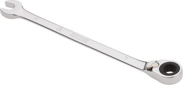 Proto - 7mm 12 Point Combination Wrench - 0° Offset Angle, 5-1/2" OAL, Steel, Chrome Finish - Benchmark Tooling