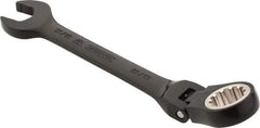 Proto - 5/8" 12 Point Flexhead Combination Wrench - 15° Offset Angle, 7" OAL, Steel, Black Chrome Finish - Benchmark Tooling