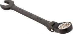 Proto - 3/4" 12 Point Flexhead Combination Wrench - 15° Offset Angle, 8" OAL, Steel, Black Chrome Finish - Benchmark Tooling