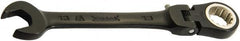 Proto - 8mm 12 Point Flexhead Combination Wrench - 15° Offset Angle, 5" OAL, Steel, Black Chrome Finish - Benchmark Tooling