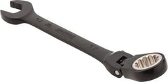 Proto - 17mm 12 Point Flexhead Combination Wrench - 15° Offset Angle, 7" OAL, Steel, Black Chrome Finish - Benchmark Tooling
