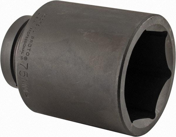 Proto - 1" Drive 75mm Deep Impact Socket - 6 Points, 5-1/4" OAL - Benchmark Tooling