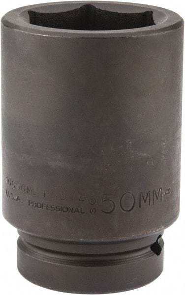 Proto - 1" Drive 50mm Deep Impact Socket - 6 Points, 4-1/4" OAL - Benchmark Tooling