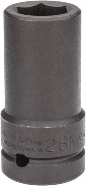 Proto - 1" Drive 28mm Deep Impact Socket - 6 Points, 4" OAL - Benchmark Tooling