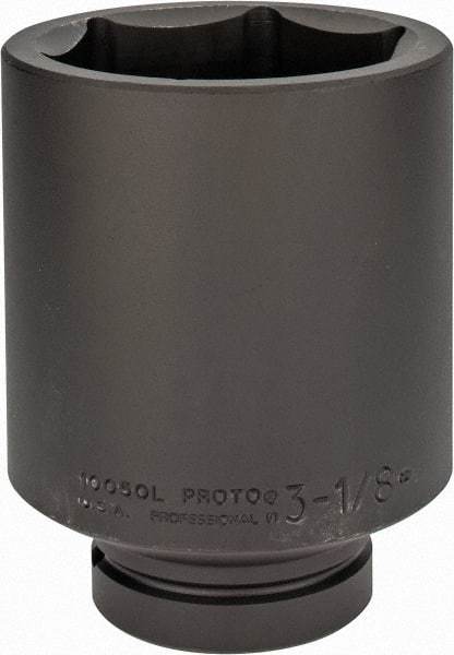 Proto - 1" Drive 3-1/8" Deep Impact Socket - 6 Points, 5-1/2" OAL - Benchmark Tooling