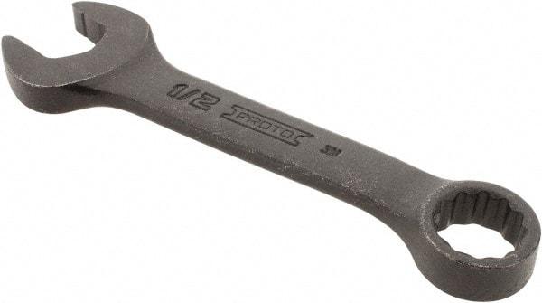 Proto - 1/2" 12 Point Offset Combination Wrench - 15° Offset Angle, 4-5/16" OAL, Steel, Black Finish - Benchmark Tooling