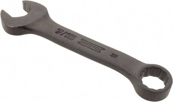 Proto - 7/16" 12 Point Offset Combination Wrench - 15° Offset Angle, 4-1/16" OAL, Steel, Black Finish - Benchmark Tooling