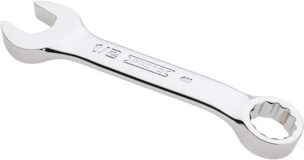 Proto - 1/2" 12 Point Offset Combination Wrench - 15° Offset Angle, 4-5/16" OAL, Steel, Chrome Finish - Benchmark Tooling