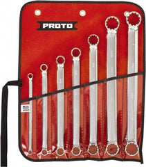 Proto - 7 Piece, 1/4" x 5/16" to 7/8" x 1", 12 Point Spline Box Wrench Set - Inch Measurement Standard, Full Polish Chrome Finish, Comes in Nylon Roll - Benchmark Tooling