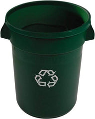 Rubbermaid - 32 Gal Green Round Recycling Container - Polyethylene, 59" High - Benchmark Tooling