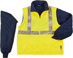 Ergodyne - Size XL High Visibility Jacket - Lime, Polyester, Zipper, Snaps Closure - Benchmark Tooling