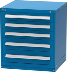 Vidmar - 5 Drawer, Modular Storage Cabinet - Steel, 30" Wide x 27-3/4" Deep x 33" High, Blue - Benchmark Tooling