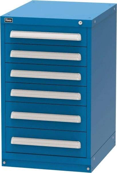 Vidmar - 6 Drawer, Modular Storage Cabinet - Steel, 22-1/2" Wide x 27-3/4" Deep x 37" High, Blue - Benchmark Tooling