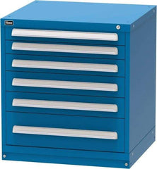 Vidmar - 6 Drawer, Modular Storage Cabinet - Steel, 30" Wide x 27-3/4" Deep x 33" High, Blue - Benchmark Tooling