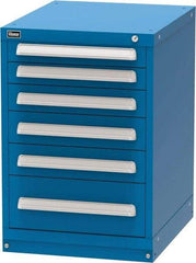 Vidmar - 6 Drawer, Modular Storage Cabinet - Steel, 22-1/2" Wide x 27-3/4" Deep x 33" High, Blue - Benchmark Tooling