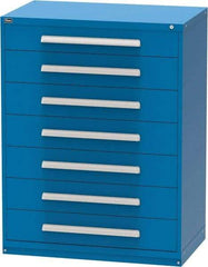 Vidmar - 7 Drawer, Modular Storage Cabinet - Steel, 60" Wide x 27-3/4" Deep x 59" High, Blue - Benchmark Tooling