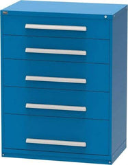Vidmar - 5 Drawer, Modular Storage Cabinet - Steel, 45" Wide x 27-3/4" Deep x 59" High, Blue - Benchmark Tooling
