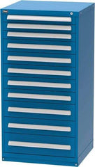 Vidmar - 11 Drawer, Modular Storage Cabinet - Steel, 30" Wide x 27-3/4" Deep x 59" High, Blue - Benchmark Tooling