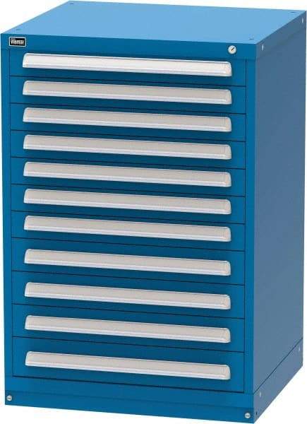 Vidmar - 11 Drawer, Modular Storage Cabinet - Steel, 30" Wide x 27-3/4" Deep x 44" High, Blue - Benchmark Tooling