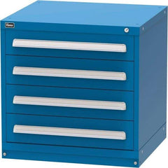 Vidmar - 4 Drawer, Modular Storage Cabinet - Steel, 30" Wide x 27-3/4" Deep x 30" High, Blue - Benchmark Tooling