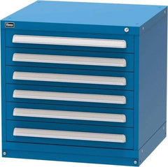 Vidmar - 6 Drawer, Modular Storage Cabinet - Steel, 30" Wide x 27-3/4" Deep x 30" High, Blue - Benchmark Tooling