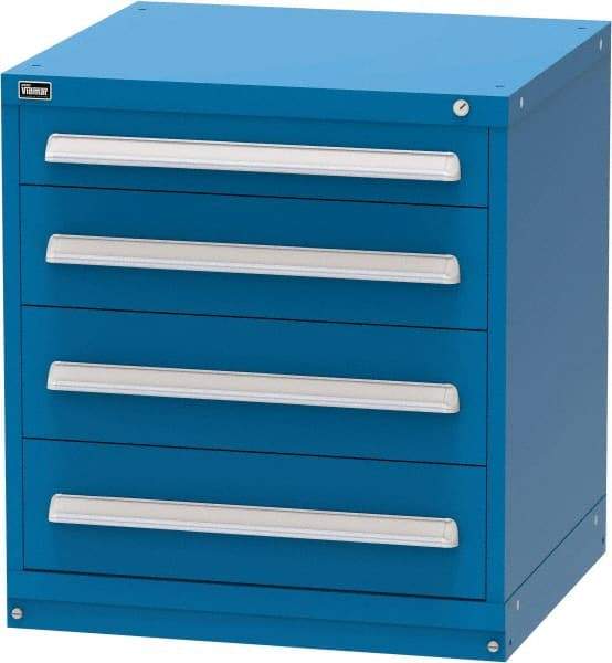 Vidmar - 4 Drawer, Modular Storage Cabinet - Steel, 30" Wide x 27-3/4" Deep x 33" High, Blue - Benchmark Tooling