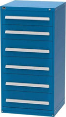 Vidmar - 6 Drawer, Modular Storage Cabinet - Steel, 30" Wide x 27-3/4" Deep x 59" High, Blue - Benchmark Tooling