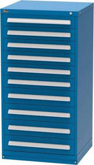 Vidmar - 10 Drawer, Modular Storage Cabinet - Steel, 30" Wide x 27-3/4" Deep x 59" High, Blue - Benchmark Tooling