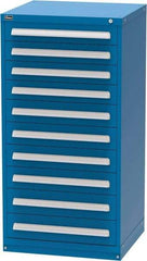 Vidmar - 10 Drawer, Modular Storage Cabinet - Steel, 30" Wide x 27-3/4" Deep x 59" High, Blue - Benchmark Tooling