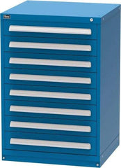 Vidmar - 8 Drawer, Modular Storage Cabinet - Steel, 30" Wide x 27-3/4" Deep x 44" High, Blue - Benchmark Tooling