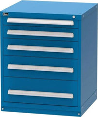 Vidmar - 5 Drawer, Modular Storage Cabinet - Steel, 30" Wide x 27-3/4" Deep x 37" High, Blue - Benchmark Tooling