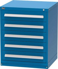 Vidmar - 5 Drawer, Modular Storage Cabinet - Steel, 30" Wide x 27-3/4" Deep x 37" High, Blue - Benchmark Tooling