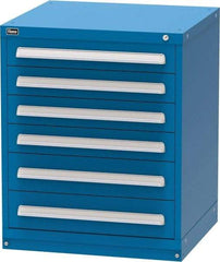 Vidmar - 6 Drawer, Modular Storage Cabinet - Steel, 30" Wide x 27-3/4" Deep x 37" High, Blue - Benchmark Tooling