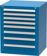 Vidmar - 8 Drawer, Modular Storage Cabinet - Steel, 30" Wide x 27-3/4" Deep x 37" High, Blue - Benchmark Tooling