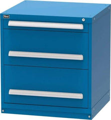 Vidmar - 3 Drawer, Modular Storage Cabinet - Steel, 30" Wide x 27-3/4" Deep x 33" High, Blue - Benchmark Tooling