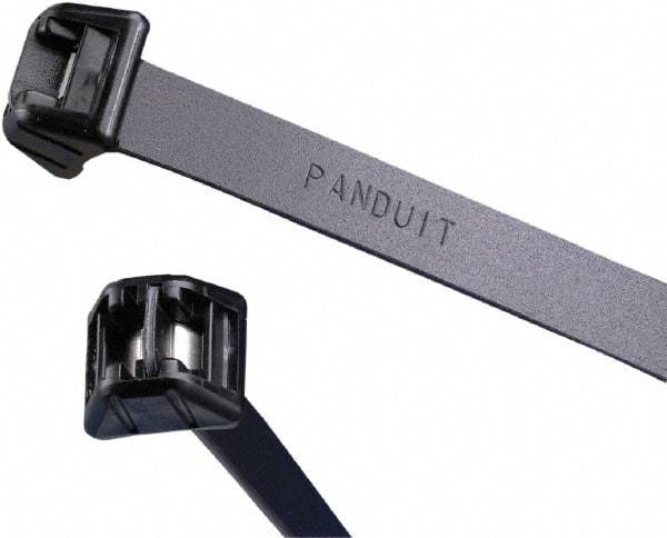 Panduit - 13-1/2" Long Black Acetal Standard Cable Tie - 250 Lb Tensile Strength, 1.5mm Thick, 98.4mm Max Bundle Diam - Benchmark Tooling