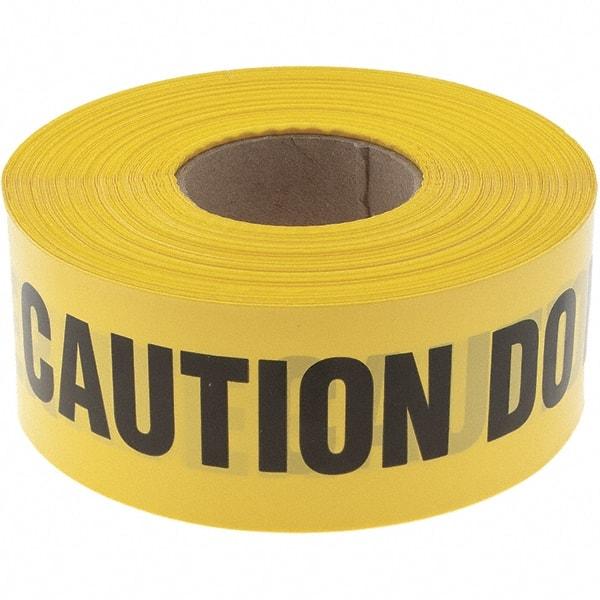 Value Collection - 1,000' Long x 3" Wide Roll, Polyethylene, Black & Yellow Barricade Tape - Message: Caution - Do Not Enter - Benchmark Tooling