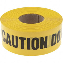 Value Collection - 1,000' Long x 3" Wide Roll, Polyethylene, Black & Yellow Barricade Tape - Message: Caution - Do Not Enter - Benchmark Tooling