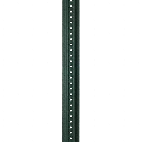 Nucor - 12' High, Powder Coated Traffic Sign Post - Steel, 3/8" Hole Diam, Green - Benchmark Tooling