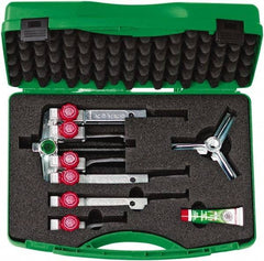 KUKKO - 9 Piece, 5 Ton Capacity, 1-7/16 to 3-9/16" Spread, Multi-Purpose Puller Set - 1 Bolt, 6 Jaws, 9" OAL, 8" Reach - Benchmark Tooling